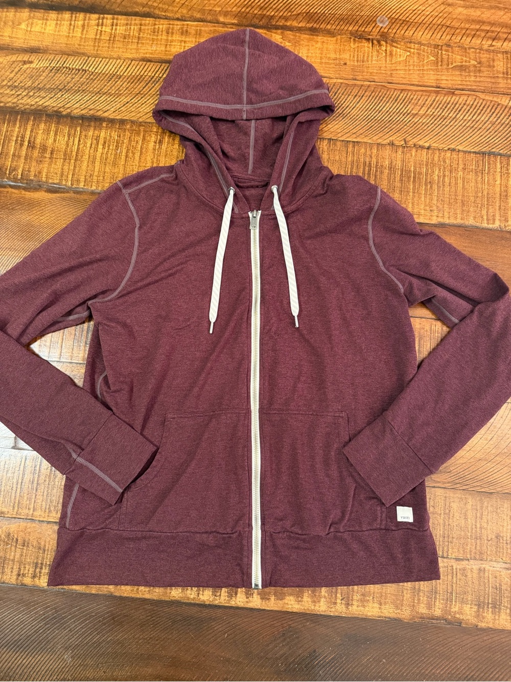 Vuori Women's Maroon Zip-Up Hooded Jacket